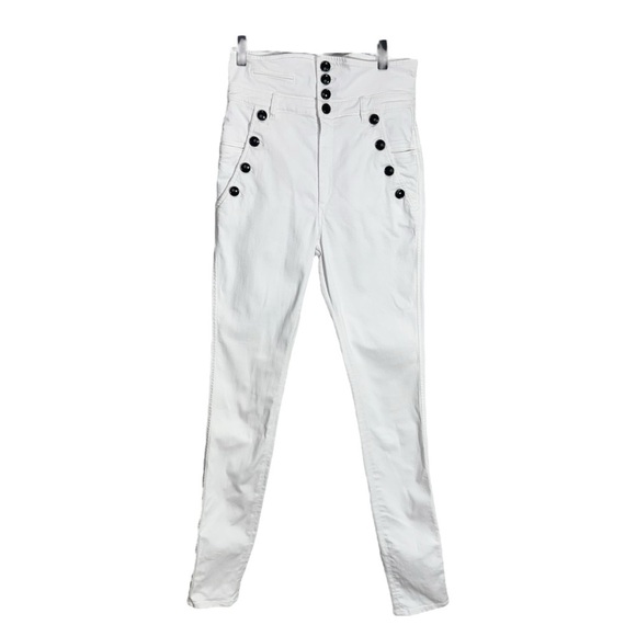 Isabel Marant Stretchy White High Waisted Napos Skinny Jeans Pants Size 38 - Picture 3 of 16